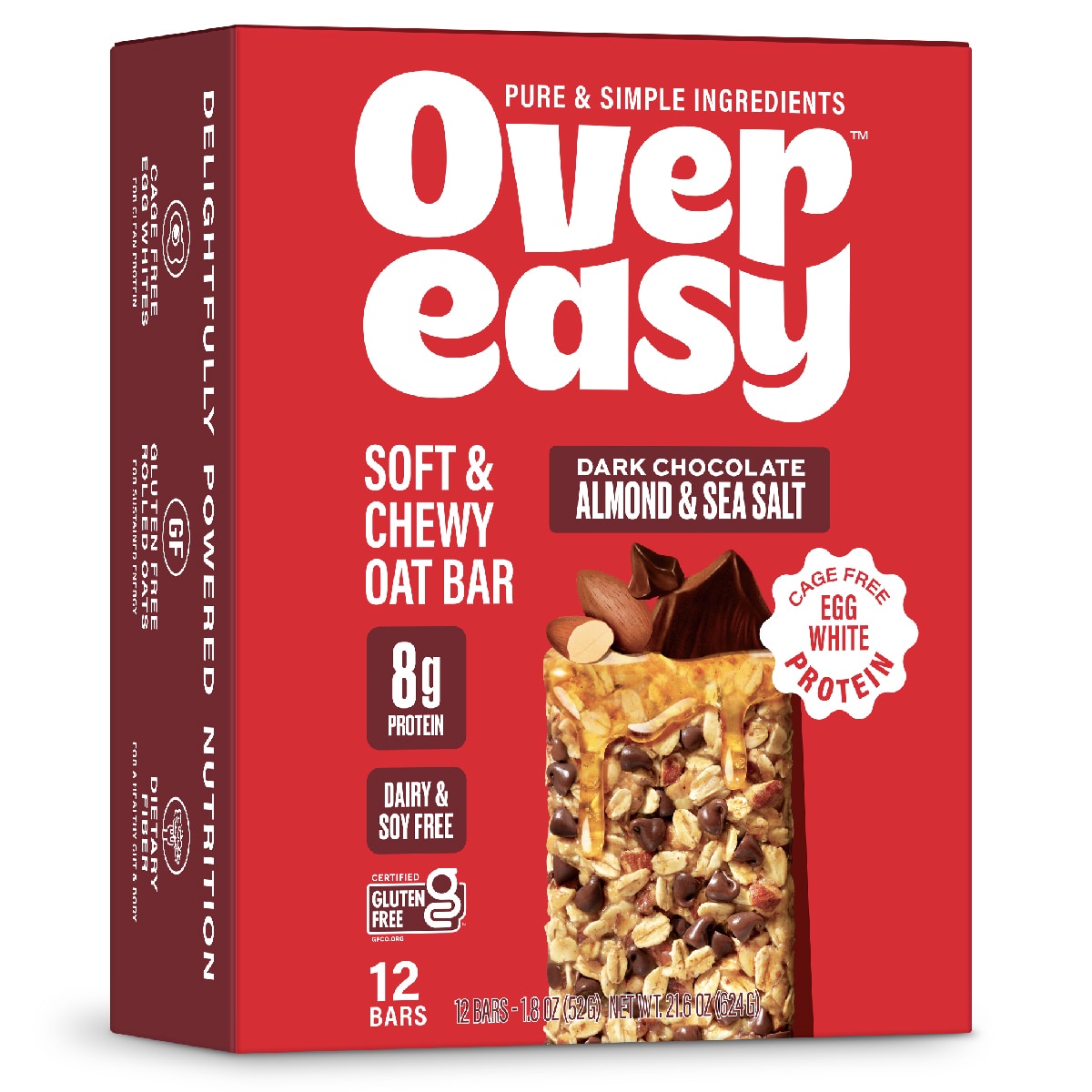 Dark Chocolate Almond & Sea Salt Oat Bars Over Easy